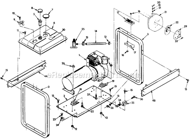 Page B Diagram and Parts List for 9079-0 V5000E Briggs and Stratton Generator